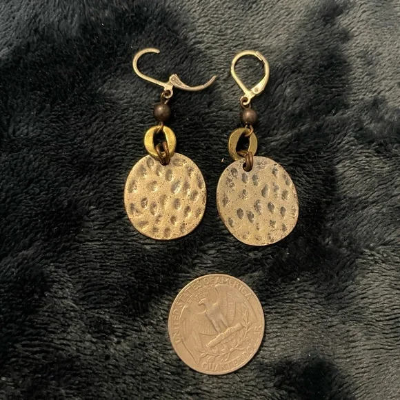 3pair silver-tone, hammered silver & simulated pave Huggies - Picture 3 of 6